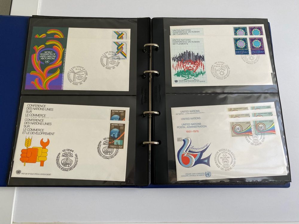 Alle Briefmarken: Ersttagsbriefe Vereinte Nationen 1974-1979 – Gebraucht aus Canobbio von cog_bp5c 5