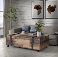 Sofatosch SalonCouchtisch Holz mit Schublade auf Rolle