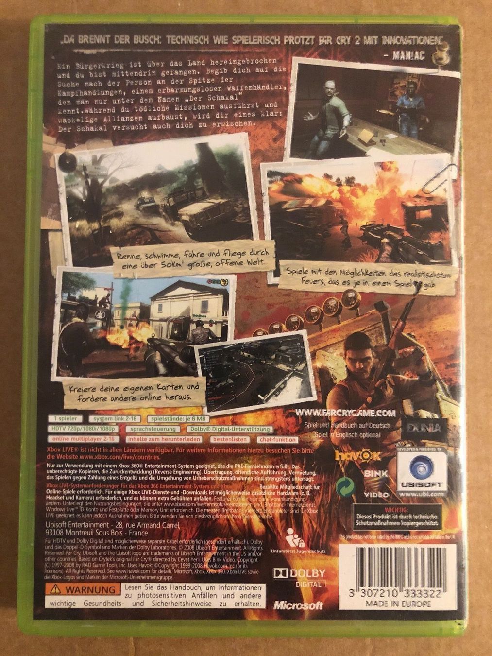 Microsoft Giochi: Far Cry 2 für Xbox 360 – Usato da Kestenholz venduto da Mad18 1