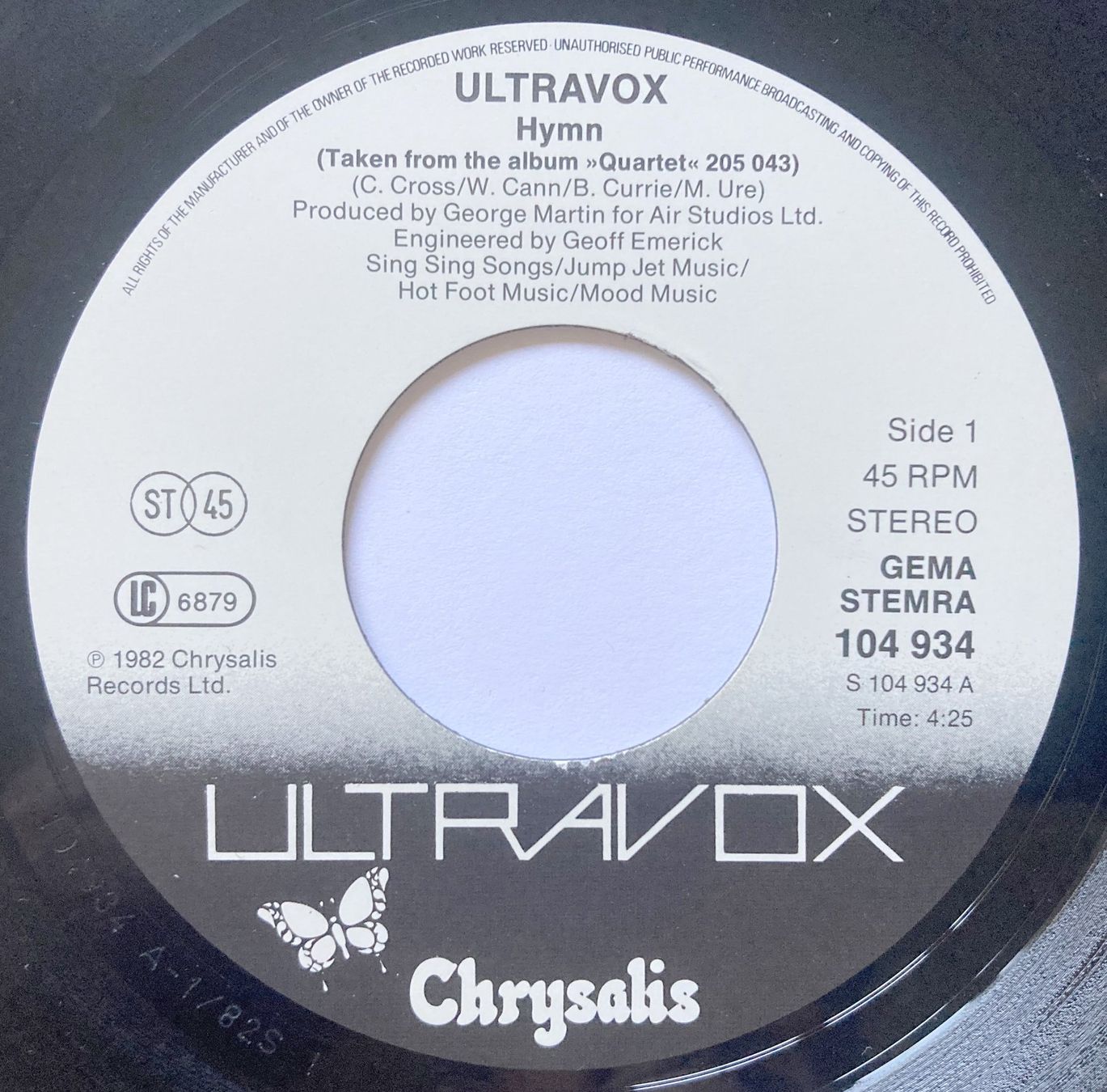 Vinyles: ULTRAVOX - HYMN – D'occasion à Bottens par hotter-than-hell 2