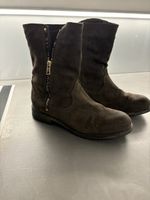 Braune Winterstiefel Gr. 37 Wildlederoptik Reissverschluss
