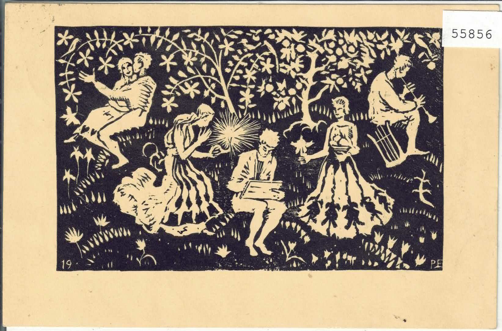 Ansichtskarten: Schattenbild - Wunschgarten - PE – Gebraucht aus Ettingen von Kartenplanet