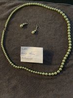 Schmuckset Kette 78cm + Ohrringe Perlen Grün – Zeitlos schön