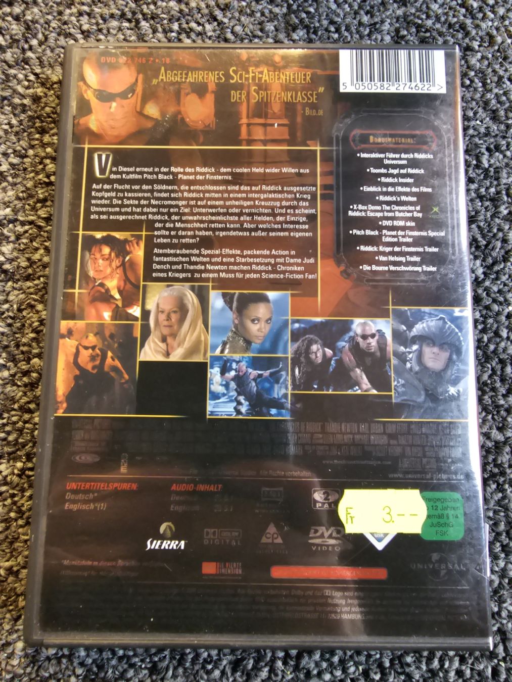 Tutti i DVDs: Riddick - Chroniken eines Kriegers DVD (17730 – Usato da Ruswil venduto da jan_bxl5 1