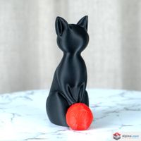 Knitting Kitty Sculpture - 3D Printed