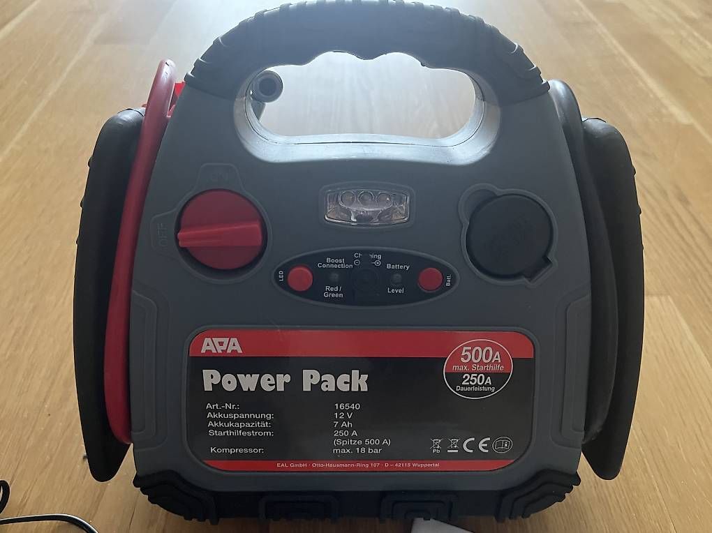 Caricabatterie: APA Power Pack Starthilfe mit Kompressor 12V – Usato da Zürich venduto da man_gm2w