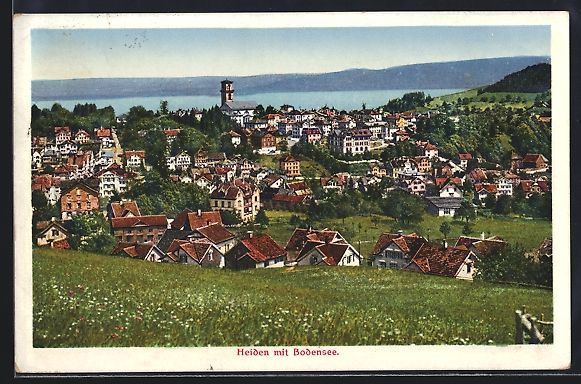 Cartes postales: Heiden /Bodensee, Ortsansicht mit Blick  – D'occasion à Berlin par bartko-reher