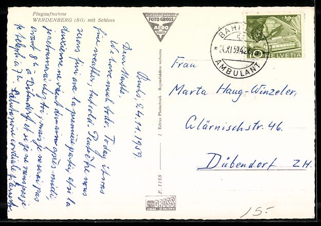 Cartes postales: Werdenberg /SG, Flugaufnahme mit Schloss – D'occasion à Berlin par bartko-reher 1