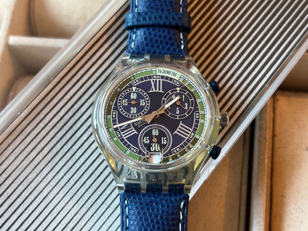 Swatch chrono BLUE FUNCTION SCK404 fonctionne 1994 neuve (Neu (gemäss ...