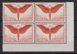Schweiz: Flugpost F11z im 4erblock **