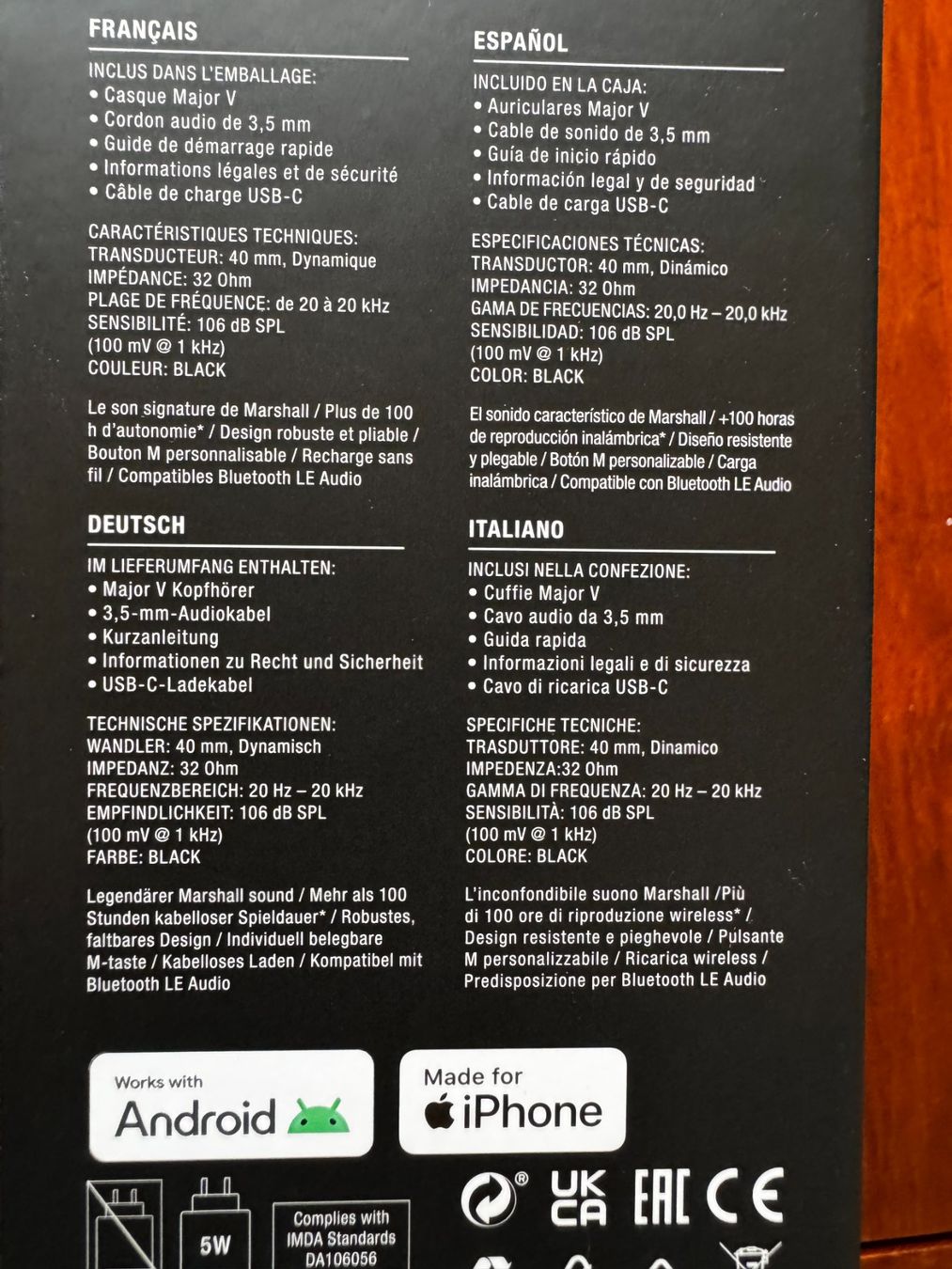 Marshall Cuffie: Casque Marshall Major V Bluetooth, noir, neuf – Nuovo e nell'imballaggio originale da La Tour-de-Peilz venduto da mohicane 1