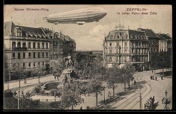 Photos & posters: Köln, Kaiser Wilhelm-Ring, Luftschiff Z – D'occasion à Berlin par bartko-reher