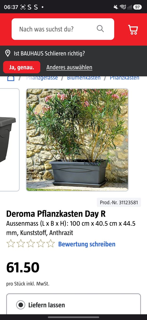 Vasi per fiori: Deroma Pflanzkasten XL – Usato da Rickenbach b. Wil venduto da Kth_v8 5