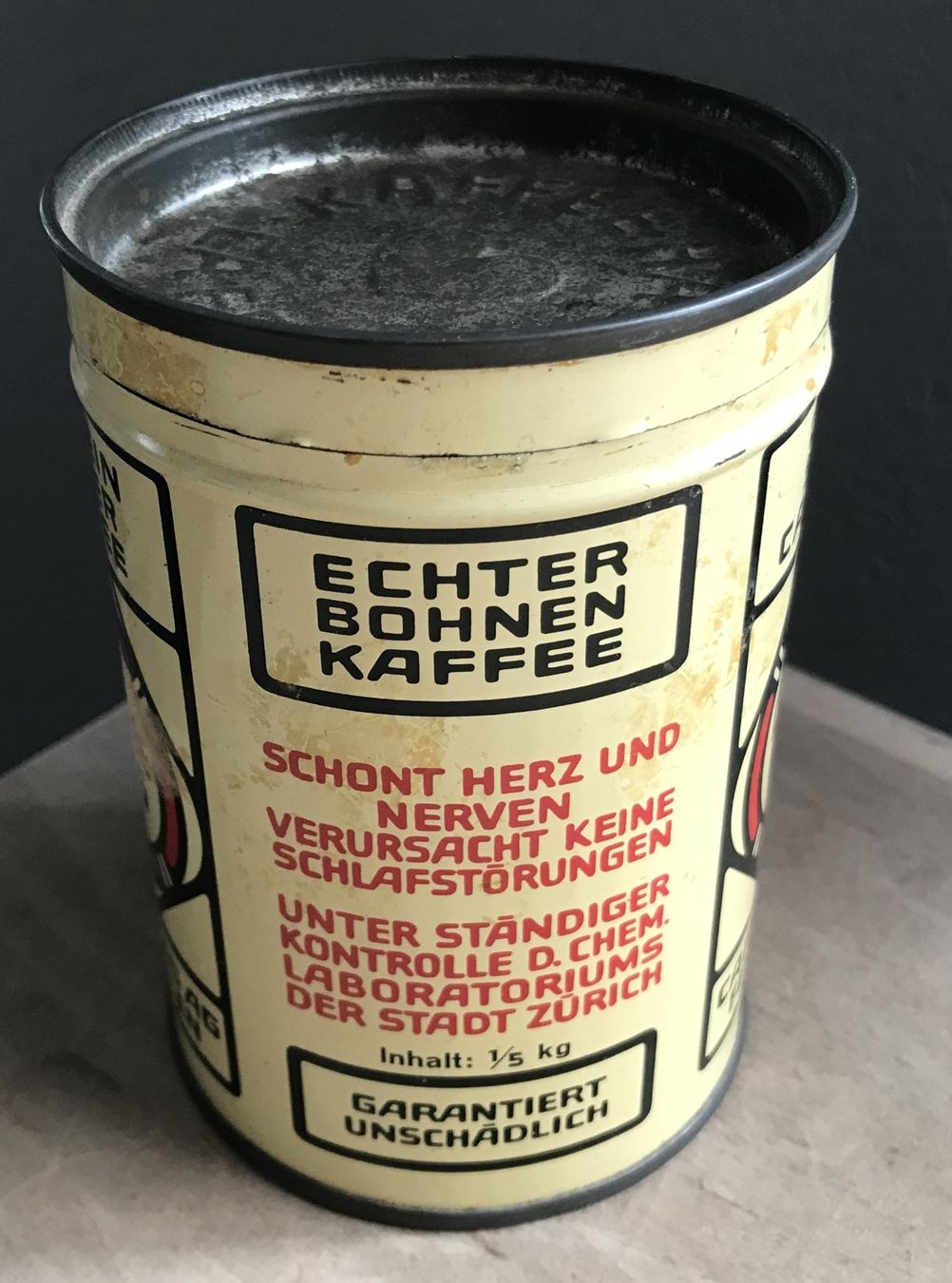 Dosen: Alte runde Blechdose Kaffee Hag 12 cm hoch – Gebraucht aus Rothrist von Luckywinner 3