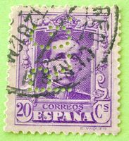 Briefmarken aus Spanien 1922 Koning Alfons XIII gestempelt