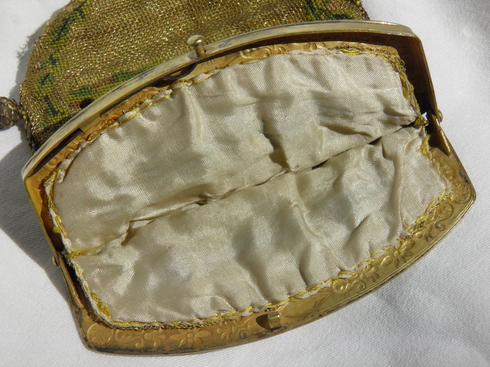 Antike Mesh-Handtasche Gold Silber metallic kleine Tasche, Whiting