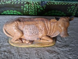 Alte, Vintage  Figur Ochse liegend, Made in Italy, Krippe