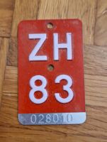 ZH 83 Velo Nummernschild Nummer