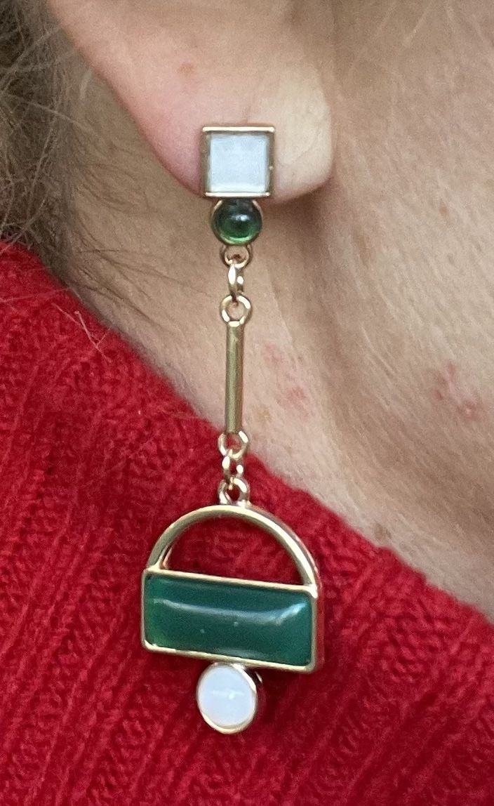 Boucles d'oreille: Orecchini pendenti geometrici verde smeraldo – Neuf avec emballage d'origine à Gordevio par LanaZimm 1