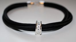 Halskette Seide & Silber 925 (11193)