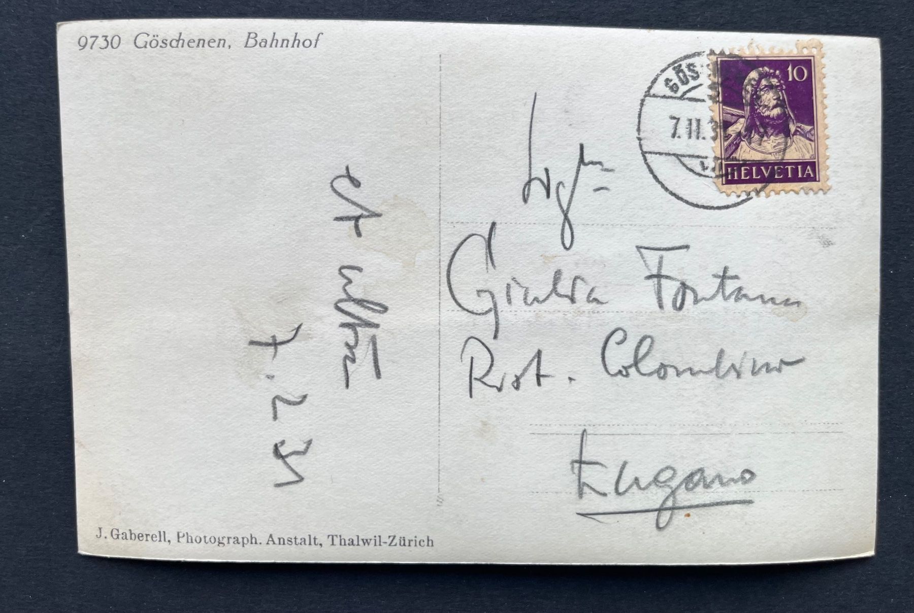 Cartoline postali: Göschenen Bahnhof, ca. 1930, evt Luftbild – Usato da Wabern venduto da DaxKarten-75 1