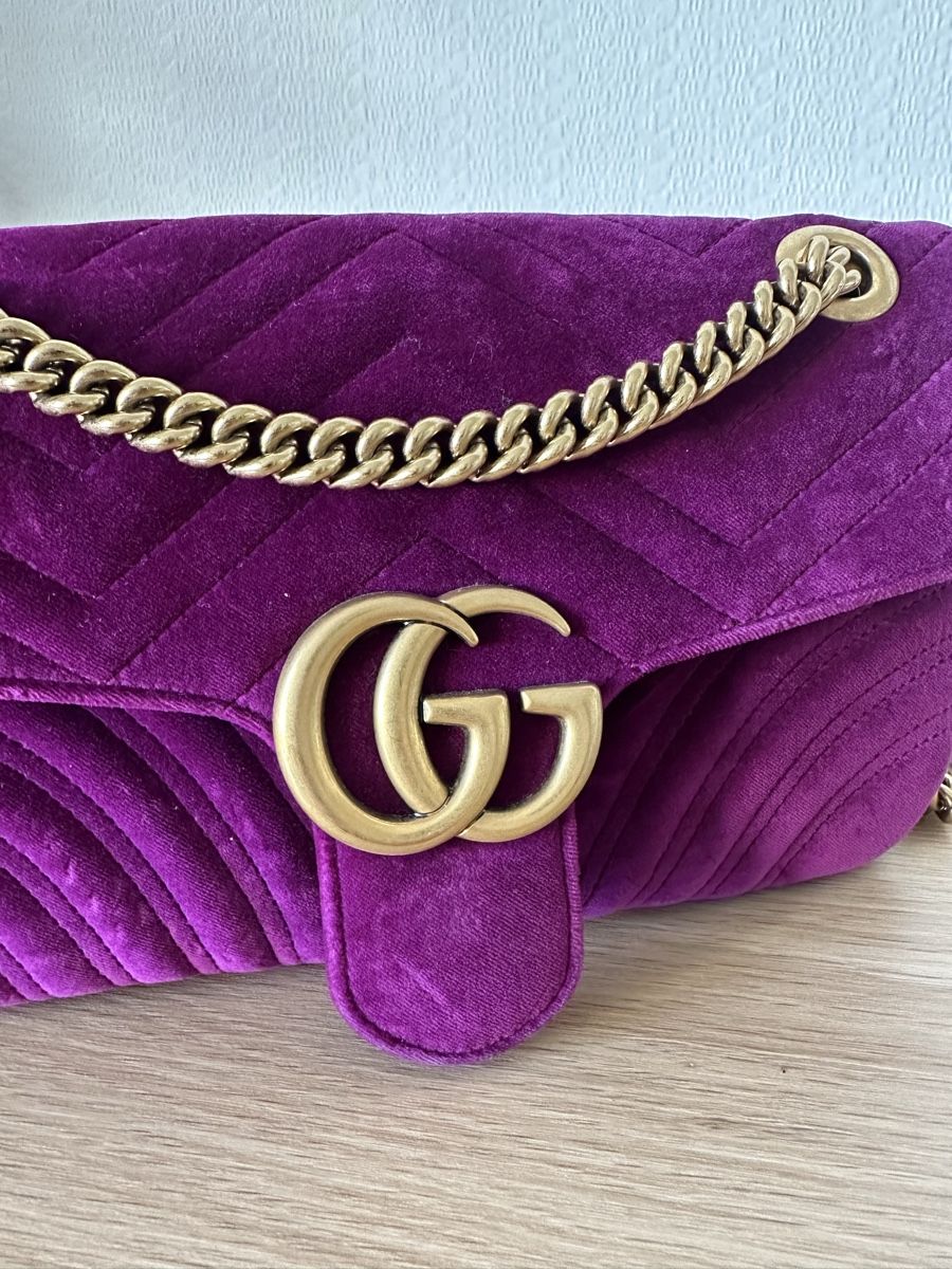 Gucci Borse da donna: Gucci Marmont Samttasche Lila – Usato da Bern venduto da ranine_praline 2