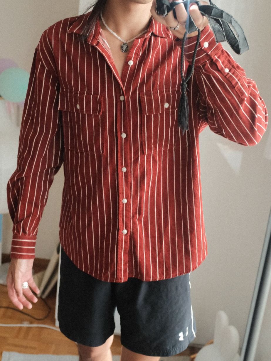 Hemden: Hemd in Corduroy Rot – Gebraucht aus Zürich von Leistong 4