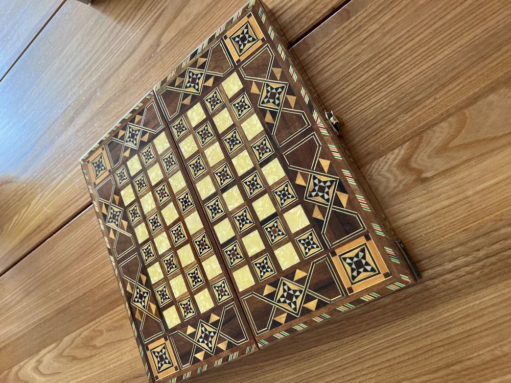 Schach Spiel & Backgammon - Perlmutt/ mother of pearl (Neu (gemäss ...