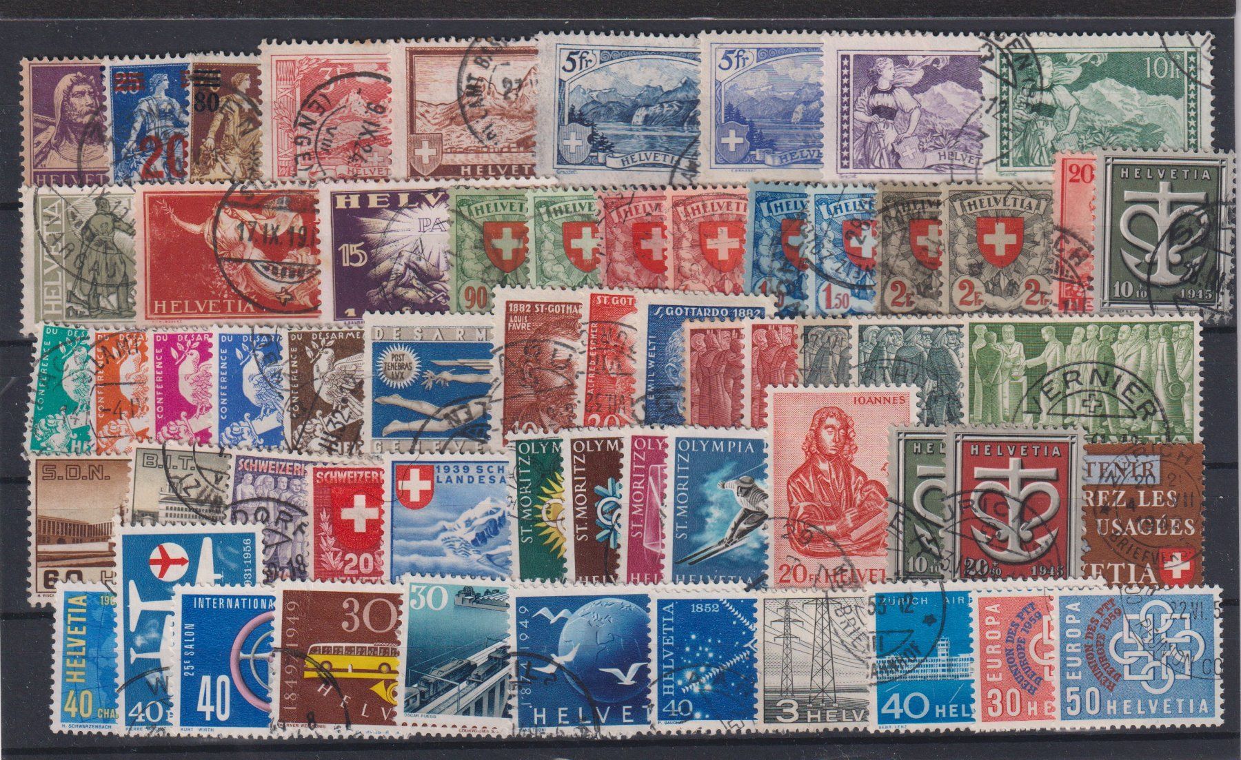 Tutti i francobolli: Schweiz: Lot alten; gestempelten Marken / 2 Steckkarten – Usato da Dällikon venduto da Minita 2