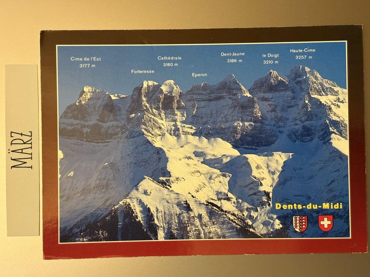 Cartoline postali: AK von Dents du Midi / Bergpanorama – Usato da Rümlang venduto da Kartenpost1