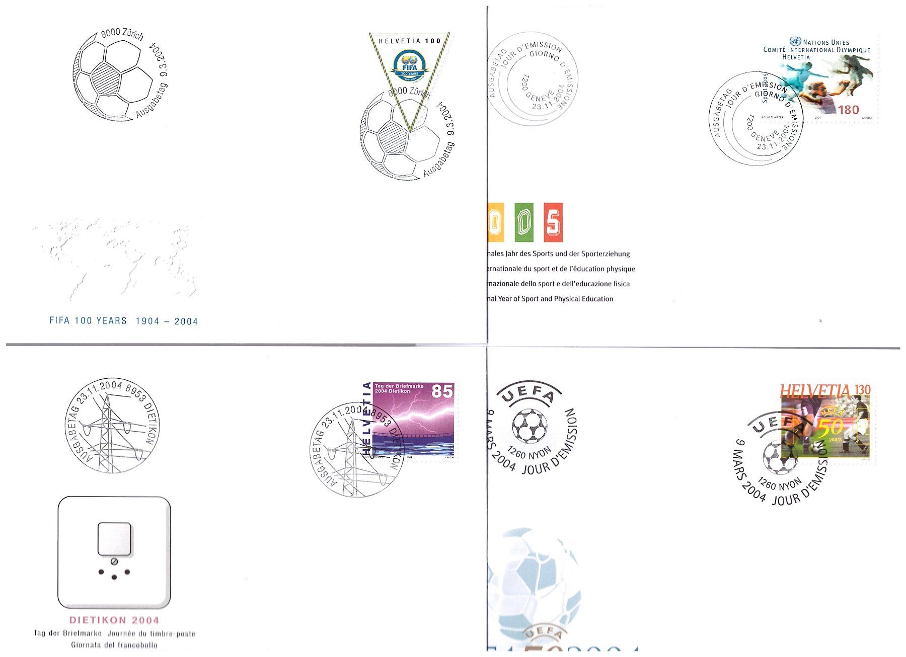 Tutti i francobolli: 2004 FIRST DAY COVER – Usato da Dübendorf venduto da Piero2 3