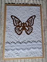 Handgemachte Grusskarte mit Schmetterling, A6 Format