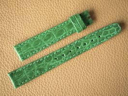 Luxus: echt Krokodil NOS 14mm grün Croco Uhrenband 14x12 mm