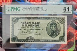 1946 Hungary 100 Millions Milpengo Pick#130 PMG 64