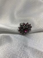 Ring Set Blumenoptik mit Steinen guter Zustand