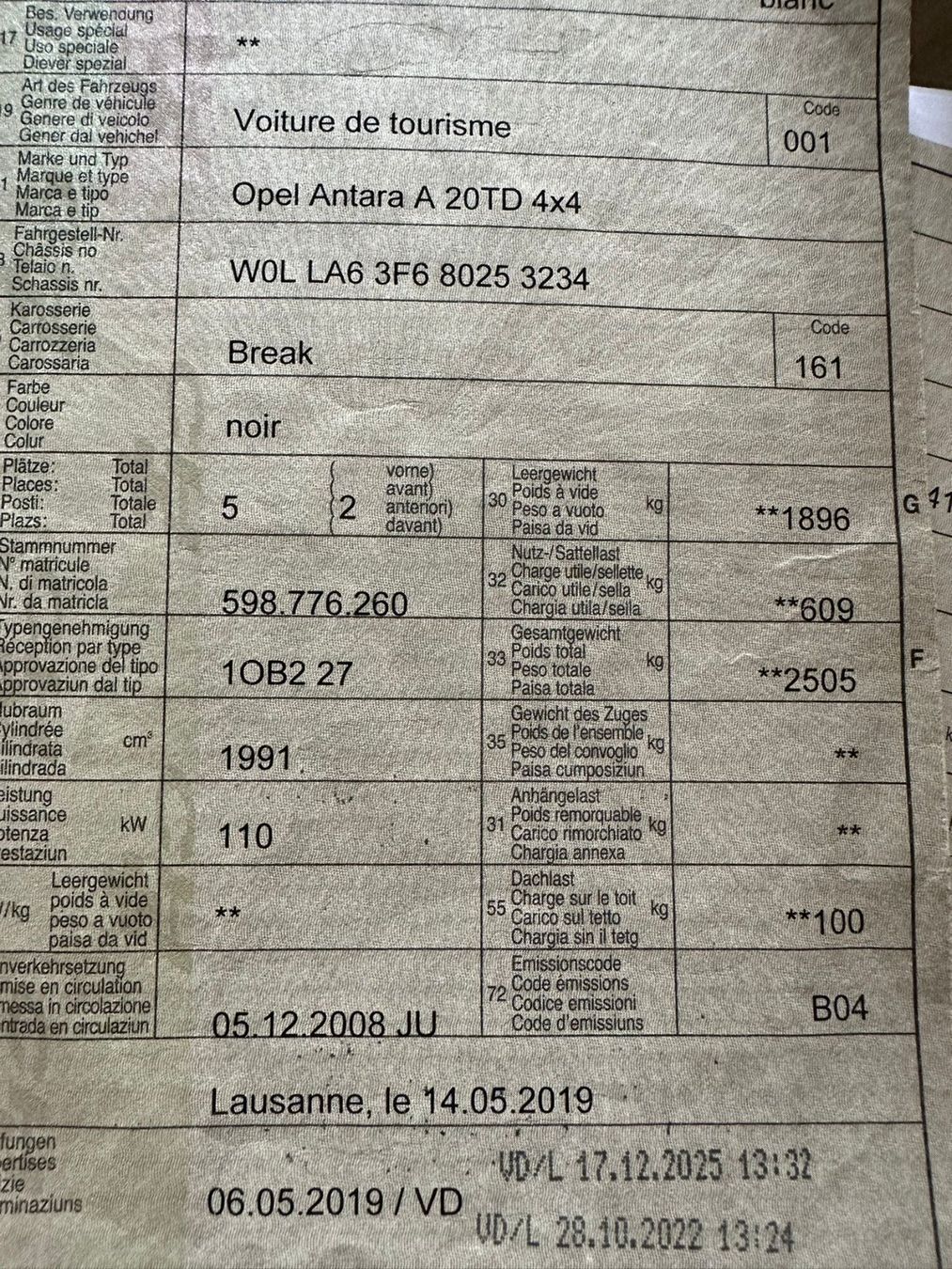 Opel Automobili: Opel Antara 2.0 CDTi 4X4 – Usato da Crissier venduto da vim_r8qn 8