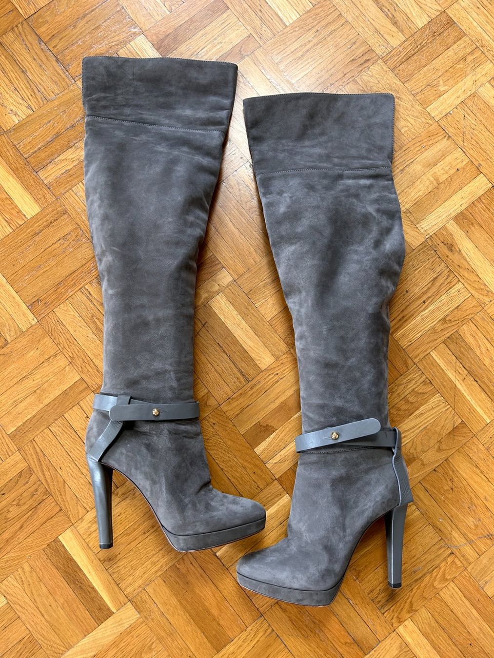Sergio Rossi Scarpe da donna: Cuissardes suède gris Sergio Rossi – Usato da Geneve venduto da Salomevergne 4