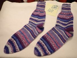 Handgestrickte Wollsocken 6 fädig  Gr:40  (633)