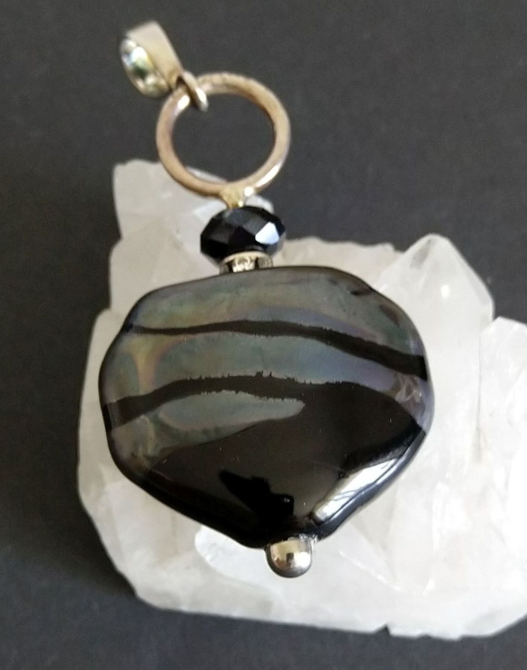 Ciondoli: GLAS HERZ ANHÄNGER MIT 925 SILBER – Usato da Romanshorn venduto da BoutiqueA