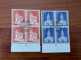 1966 CH Erstag gest.Viererblock mit Tab  (K203)