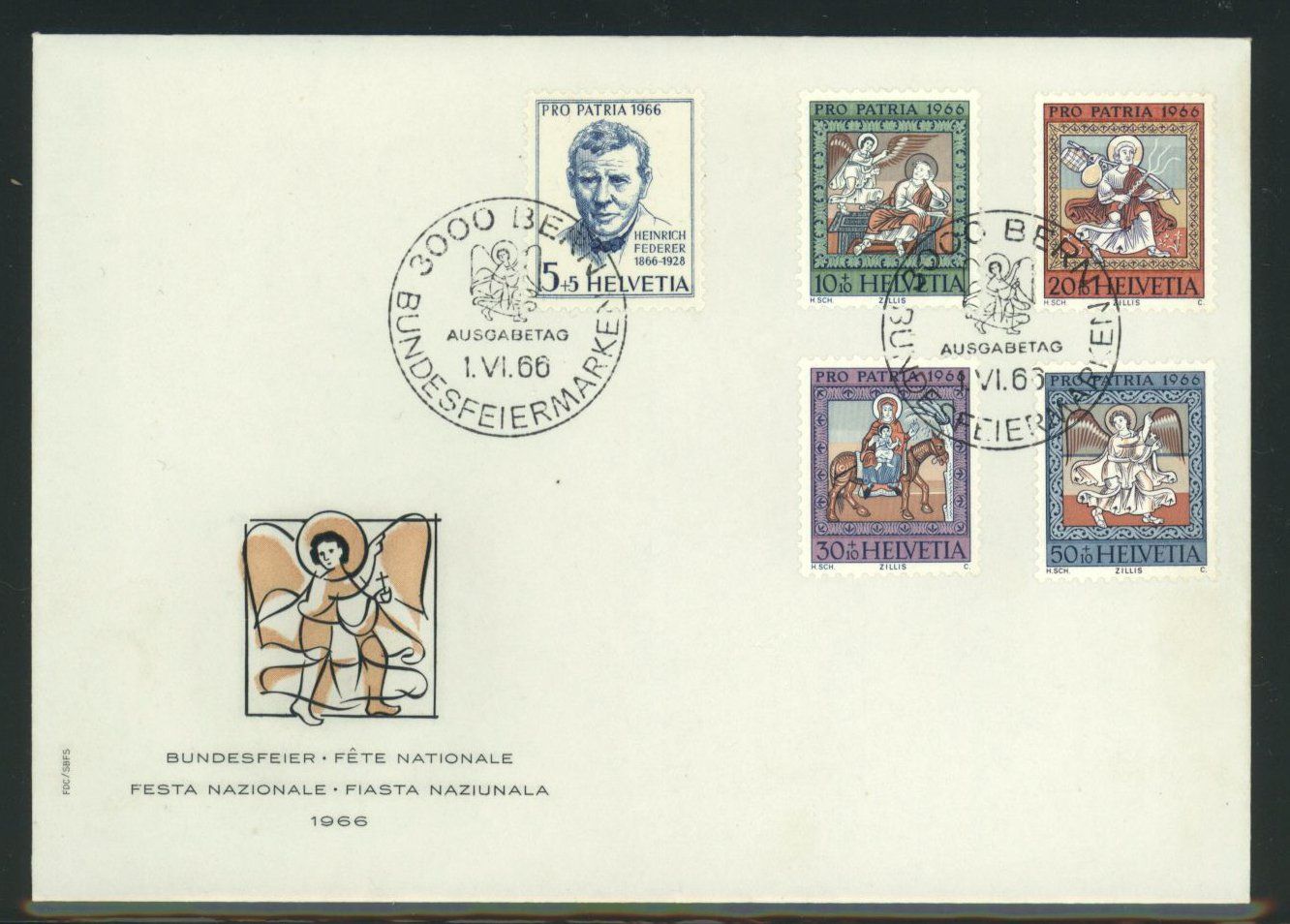 Tutti i francobolli: 1966, FDC, Pro Patria (3) – Usato da Willisau venduto da Vollstempel