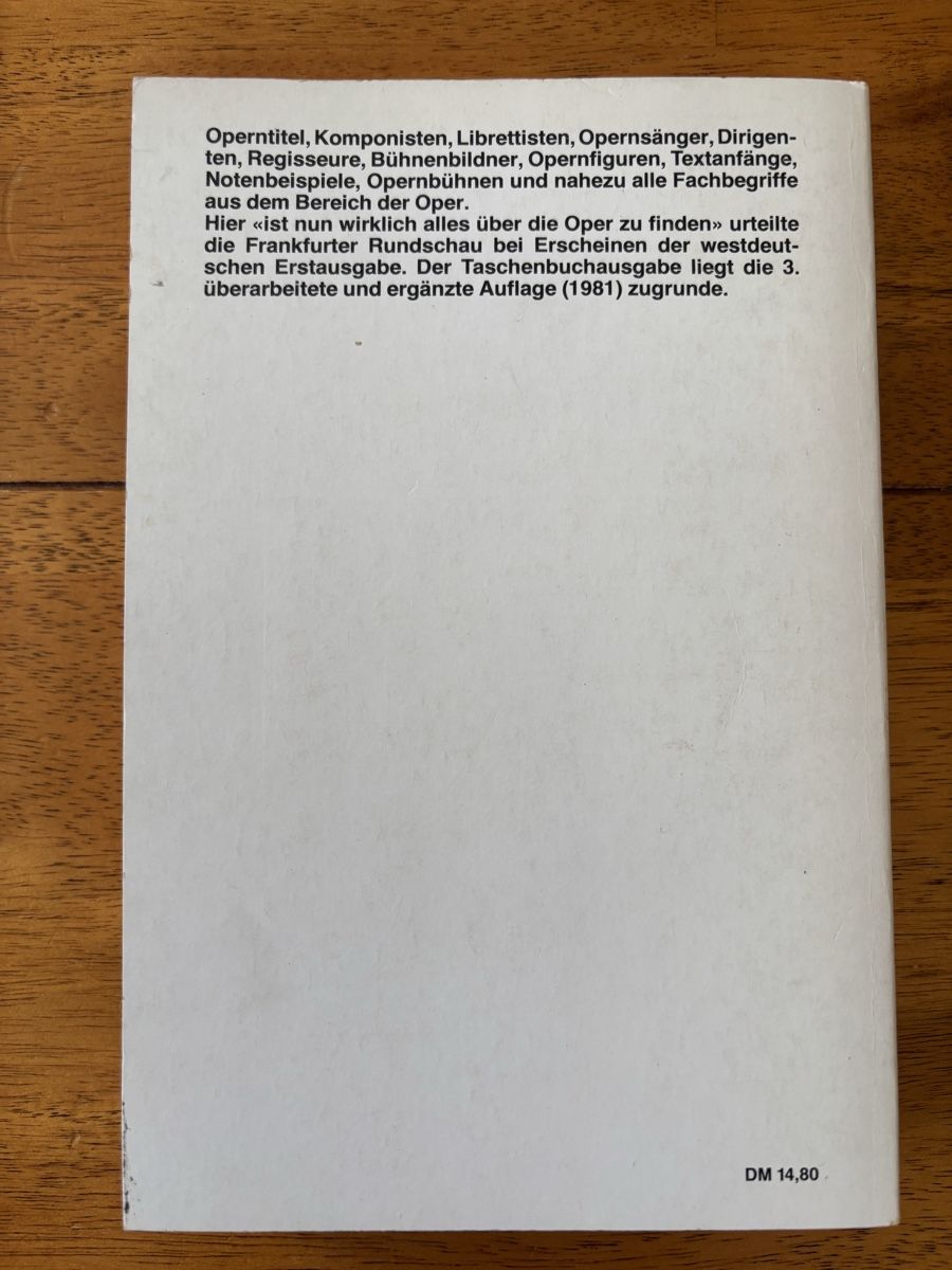 Libri: Opern Lexikon K-Z – Usato da Gipf-Oberfrick venduto da mapfi5 1