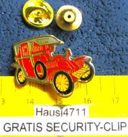 RENAULT OLDTIMER AUTO PIN GLASIERT GOLDIG MIT SECURITY-CLIP