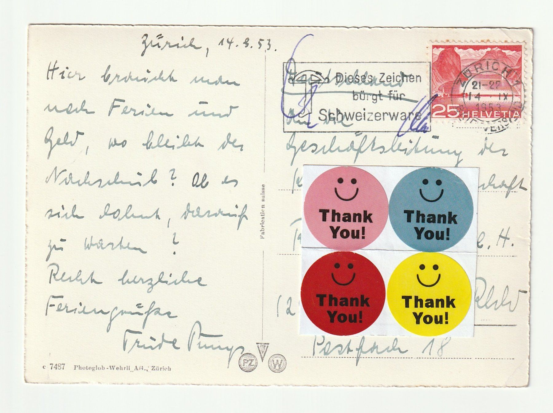 Cartoline postali: Ansichtskarte Zürich Stadtmotive 1953 – Usato da St. Gallen venduto da Ricardo_Deals 1