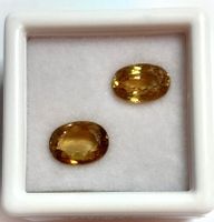 2x Zircons jaunes 8x6 mm - Valeur 280.- Fr.