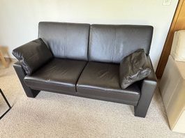 Ledersofa dunkelbraun
