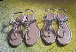 2 Paar Graceland Sommer-Sandalen mit Strass, Gr.40 neuwertig