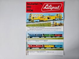 dépliant LILIPUT Neuheiten 74 HO HOe