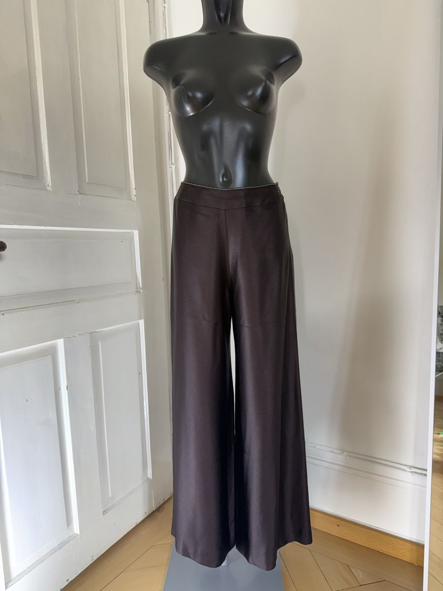 Chanel Pantaloni: Luxurious CHANEL Satin Marlene pants FR38 – Nuovo (secondo la descrizione) da Baden venduto da agora_newgeneration 6