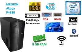 Medion Akoya P4386 Intel i5 8GB RAM 256GB SSD Win11pro